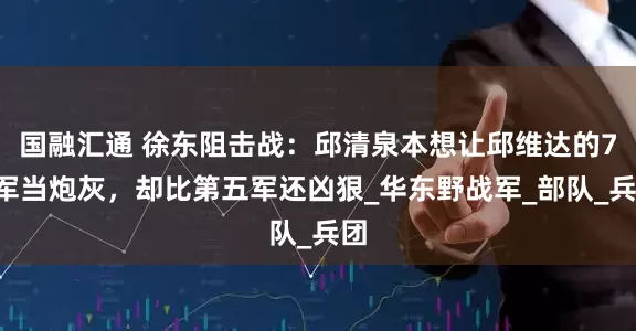 国融汇通 徐东阻击战：邱清泉本想让邱维达的74军当炮灰，却比第五军还凶狠_华东野战军_部队_兵团