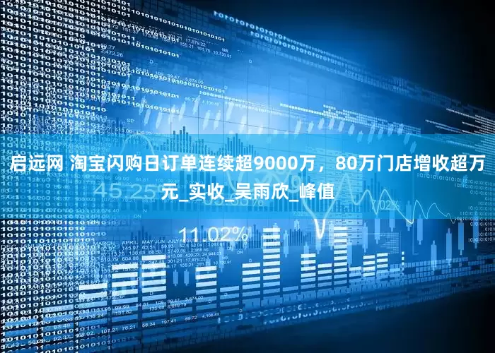 启远网 淘宝闪购日订单连续超9000万，80万门店增收超万元_实收_吴雨欣_峰值