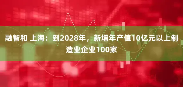 融智和 上海：到2028年，新增年产值10亿元以上制造业企业100家